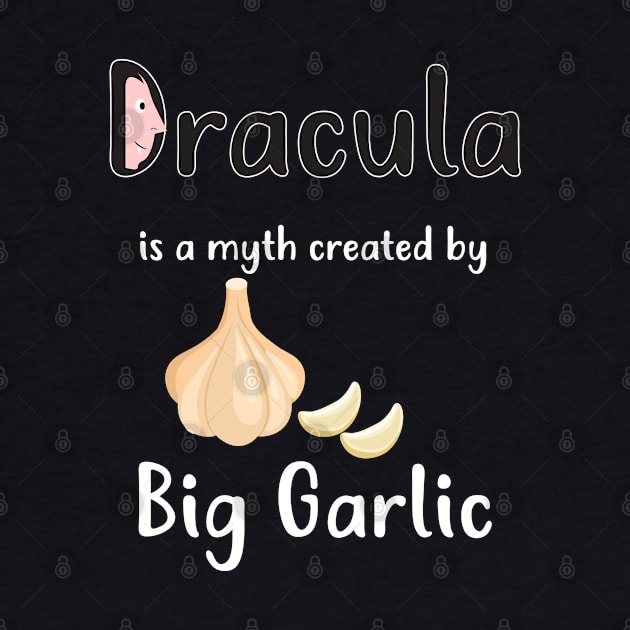 Dracula Garlic Myth T Shirt Cutest Vampire Face by MaryMas